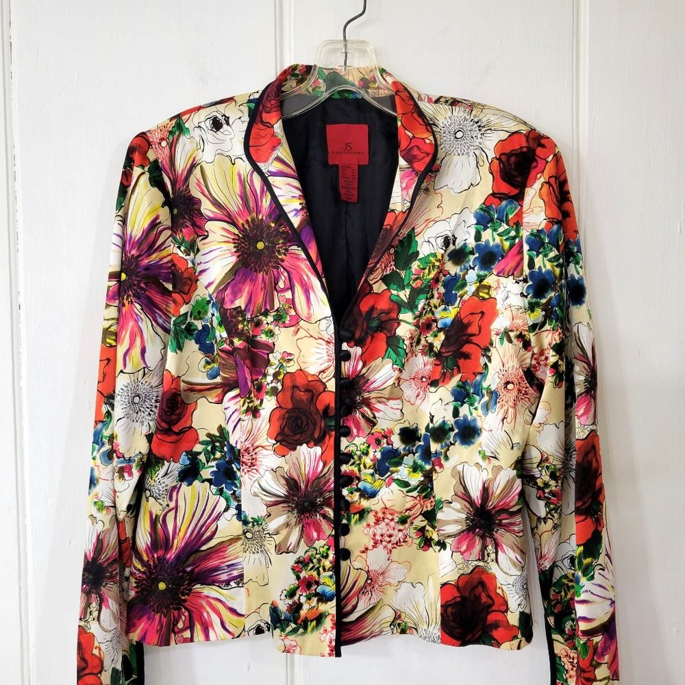 JS Collections Silk Floral Jacket - Picture 2 of 7